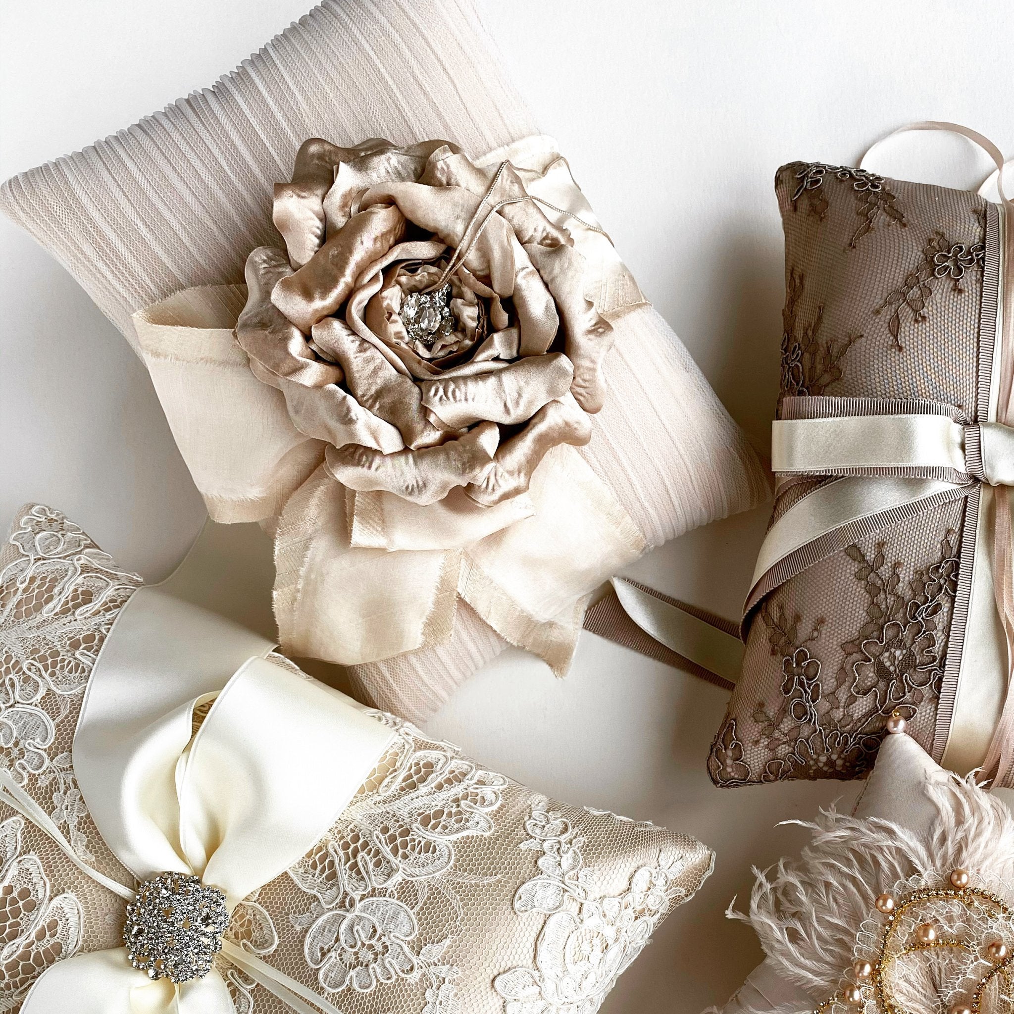 Darice DIY Ring Pillow - Cream Satin, 7x7 Inches, Personalizable Wedding Keepsake