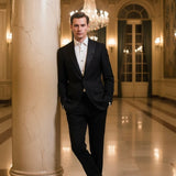 Couture Black Lambskin Leather Feather Lapel Pin Boutonniere - Marie Livet