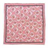 Hand Rolled Pocket Square - Pink Roses Silk Twill - Double Sided - Marie Livet