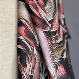 Mystery Rose Black and Pink Silk Twill Scarf - Marie Livet