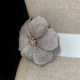 Starlight Couture Crystal Blush Pink Pearl Flower Pin Brooch Bridal Sash - Marie Livet
