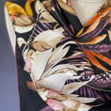 Tropical Floral Silk Twill Scarf - Double Sided Print - Marie Livet