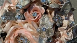 Ramo de novia de plata de ley Pink Grace Couture y piedras preciosas champán