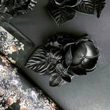 Kennedy Black Leather Floral Lapel Pin Boutonniere