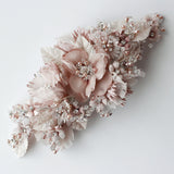 Blush Pink Avianna Flower Bridal Hair Comb - Marie Livet