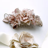 Blush Pink Gemma Couture Flower Bridal Hair Comb - Marie Livet