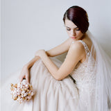 Blush Pink Gold Metal Leaf Bridal Bouquet - Marie Livet
