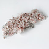 Blush Pink Nalani Flower Bridal Hair Comb - Marie Livet