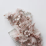 Blush Pink Nalani Flower Bridal Hair Comb - Marie Livet