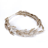Champagne Silk Velvet Oak Leaf Hair Crown Wreath - Marie Livet