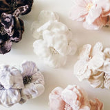 Elita White Silk Velvet Double Flower Comb - Marie Livet