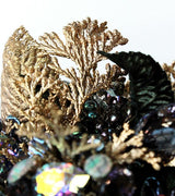 Evergreen Gold Cedar and Green Leaves Gemstone Fine Art Bridal Bouquet - Marie Livet