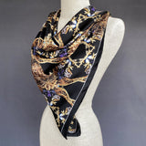Evergreen Gold Purple and Black Silk Scarf 2 - Marie Livet