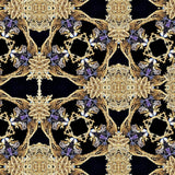 Evergreen Gold Purple and Black Silk Scarf 2 - Marie Livet