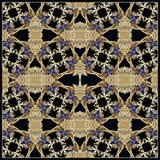 Evergreen Gold Purple and Black Silk Scarf 2 - Marie Livet