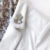 Flourish Sterling Silver Feathery Leaf Brooch Lapel Pin - Marie Livet