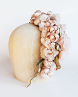 Ginette Blush Pink Floral Swag Hairpiece Bridal Wedding Headpiece - Marie Livet