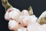 Ginette Blush Pink Floral Swag Hairpiece Bridal Wedding Headpiece - Marie Livet