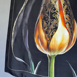Guarded Beauty Black and Gold Tulip Silk Twill Scarf - Marie Livet