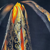 Guarded Beauty Black and Gold Tulip Silk Twill Scarf - Marie Livet