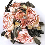 Large Eva English Cottage Rose Gold Leaf Luxury Wedding Bridal Bouquet - Marie Livet
