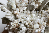 Lily of the Valley Wedding Bouquet Mother of Pearl, Freshwater Pearl, Swarovski Crystal Bridal White - Marie Livet