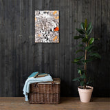 Modern Geometric Woman Abstract Wall Art Canvas, Orange Black Canvas Wall Art, Abstract Art Gift, Eyes Without a Face Canvas Ready to Hang - Marie Livet