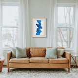 Original Digital Studio Art - Blue Floral Rising - Giclée Print - Marie Livet