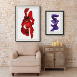 Original Digital Studio Art - Red Flower - Giclée Print - Marie Livet