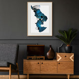 Original Digital Studio Art - Teal Floral Rising - Giclée Print - Marie Livet