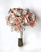 Small Pink Grace Couture Sterling Silver and Gemstone Bridal Bouquet - Marie Livet