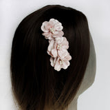 Pink Silk Velvet Isla Triple Flower Bridal Hair Comb - Marie Livet