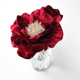 Red Silk Velvet and Citrine Bud Vase Stem - Marie Livet