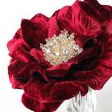 Red Silk Velvet and Citrine Bud Vase Stem - Marie Livet