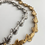 Rhodium Plated Prosperity Leaf Link Belt - Marie Livet
