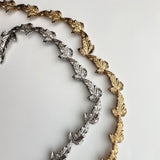 Rhodium Plated Prosperity Leaf Link Belt - Marie Livet