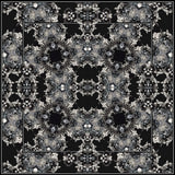 Small Beacon Silk Scarf in Black and Slate Grey Floral - Marie Livet