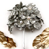 Solid Sterling Silver (Not Plated) Real Pearl Couture Flower Small Bridal Wedding Heirloom Bouquet - Marie Livet