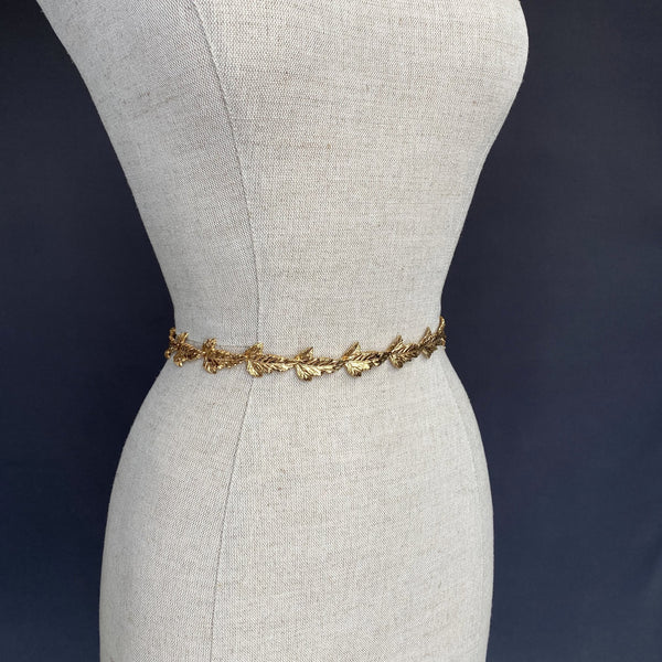 24K Gold Vermeil Prosperity Leaf Link Belt - Marie Livet