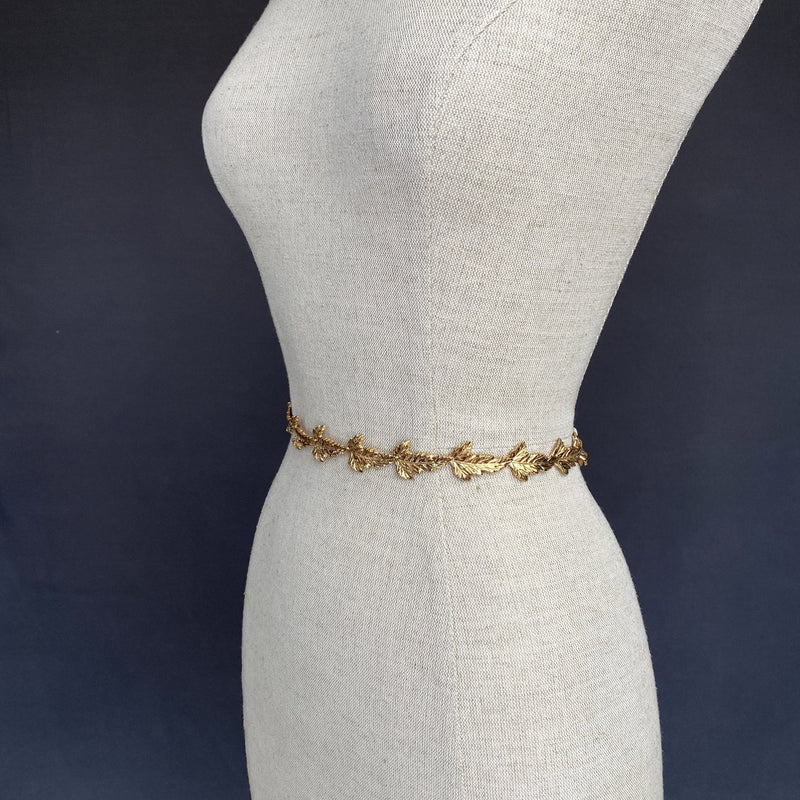 24K Gold Vermeil Prosperity Leaf Link Belt - Marie Livet