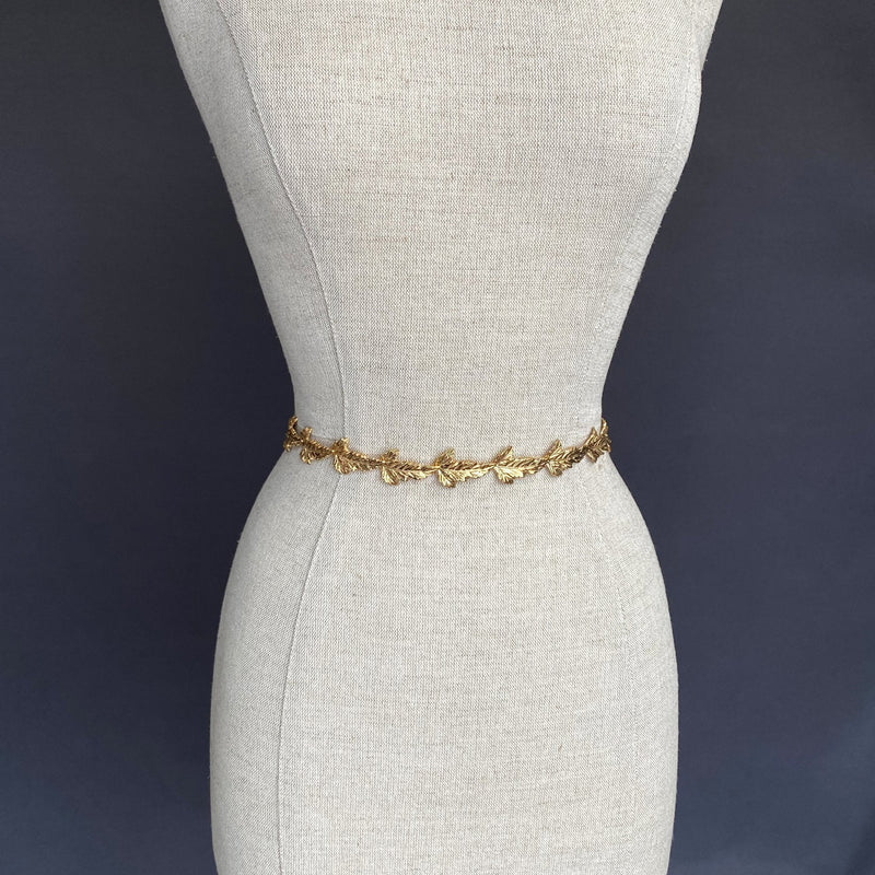 24K Gold Vermeil Prosperity Leaf Link Belt - Marie Livet