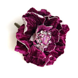 Aiko Fuchsia Pink Couture Silk Velvet Single Display Stem - Silk Flower Desktop Decoration - Marie Livet