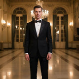 Couture Black Lambskin Leather Feather Lapel Pin Boutonniere - Marie Livet