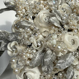 Divina Jeweled Pearl and Crystal Gemstone Wedding Bouquet - Marie Livet