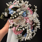 Elizabeth Pearl and Swarovski Crystal Couture Bridal Bouquet - Marie Livet