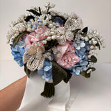 Elizabeth Pearl and Swarovski Crystal Couture Bridal Bouquet - Marie Livet
