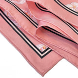 Hand Rolled Pocket Square - Pink Roses Silk Twill - Double Sided - Marie Livet