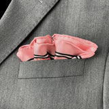 Hand Rolled Pocket Square - Pink Roses Silk Twill - Double Sided - Marie Livet