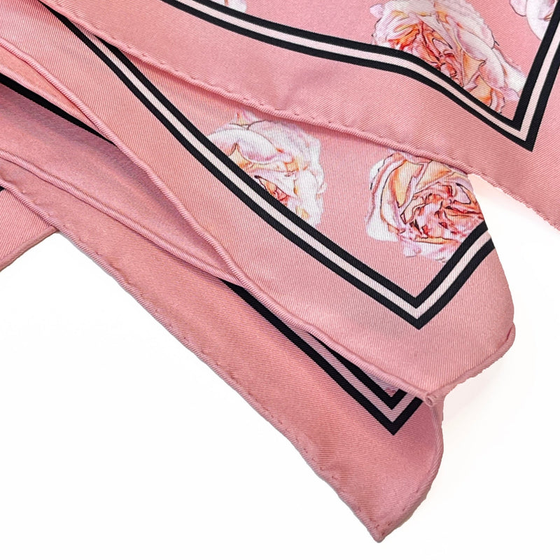 Hand Rolled Pocket Square - Pink Roses Silk Twill - Double Sided - Marie Livet