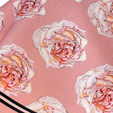 Hand Rolled Pocket Square - Pink Roses Silk Twill - Double Sided - Marie Livet